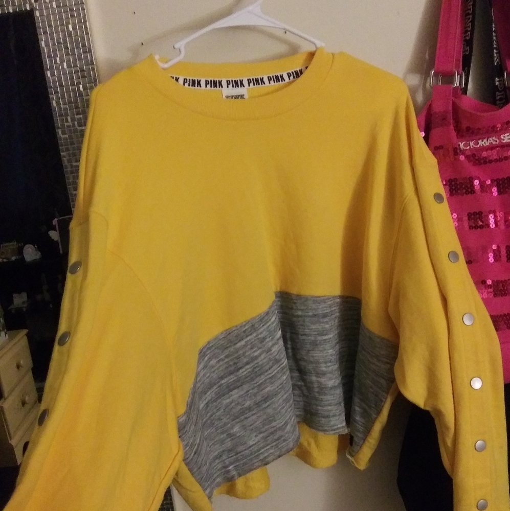 Victoria's Secret Pink yellow crop sweater.
